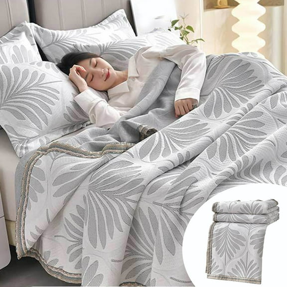 CASAFUN Wormwood Knitted Cotton Quilt Conditioned Comforter for All-Season, Soft Cooling Dormitory Blankets for Hot Sleepers and Night Sweats, Wholesale Napping Bedding