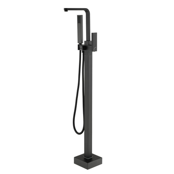 CASAINC 1-Handle Freestanding Tub Faucet with Handheld Shower Head in Matte Black