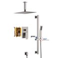 thumbnail image 1 of CASAINC 1-Spray Patterns with 10 in. Ceiling Mount Dual Shower Heads with Sliding Rod in Spot Resist Brushed Nickel, 1 of 11