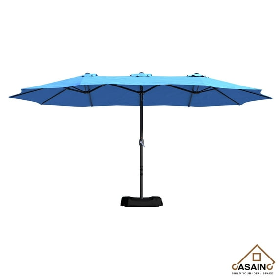 Casainc 96.5 in. Modern Blue Solid Print Decagon Market Patio Umbrella, UV Resistant