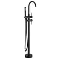 thumbnail image 1 of CASAINC 2-Handle Residentail Freestanding Bathtub Faucet with Hand Shower, Matte Black, 1 of 9