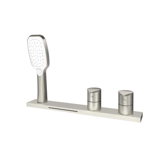CASAINC 2 Handle Roman Bathroom Tub Faucet with 3 Function Handheld Sprayer, Brushed Nickel