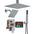 thumbnail image 1 of CASAINC 3 Function Digital Display Dual Shower Heads Single Handle 1-Spray Dual Shower Faucet 1.8 GPM with Pressure Balance Shower System in Brushed Nickel, 1 of 9