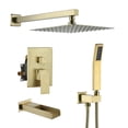 thumbnail image 1 of CASAINC 10" Wall Mounted Square Shower System with Handheld Shower and Tub Spout, Brushed Gold, 1 of 10