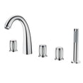 thumbnail image 1 of CASAINC 3 Handle Roman Bathroom Tub Faucet with Handheld Sprayer, Chrome Plated, 1 of 7