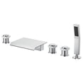 thumbnail image 1 of CASAINC 3 Handle Roman Bathroom Tub Faucet with Handheld Sprayer, Chrome, 1 of 8