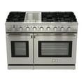 thumbnail image 1 of CASAINC 48 in. 6.8 cu. ft. Front Control Freestanding Double Ovens Gas Range in Stainless Steel, 1 of 8