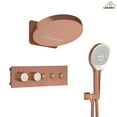 thumbnail image 1 of CASAINC 5-Spray Dual Shower Head 16 in. Round Wall Mount Fixed and Handheld Shower Head 2.5 Thermostatic in Brushed Rose Gold, 1 of 10