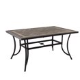 thumbnail image 1 of CASAINC 59 in. W x 40 in. D Aluminum Ceramic Tile Top Rectangular Dining Table with Umbrella Hole Not included Chair, 1 of 7