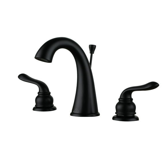 CASAINC 8 in. Widespread Double Handle Bathroom Sink Faucet with Pop-up Drain in Matte Black