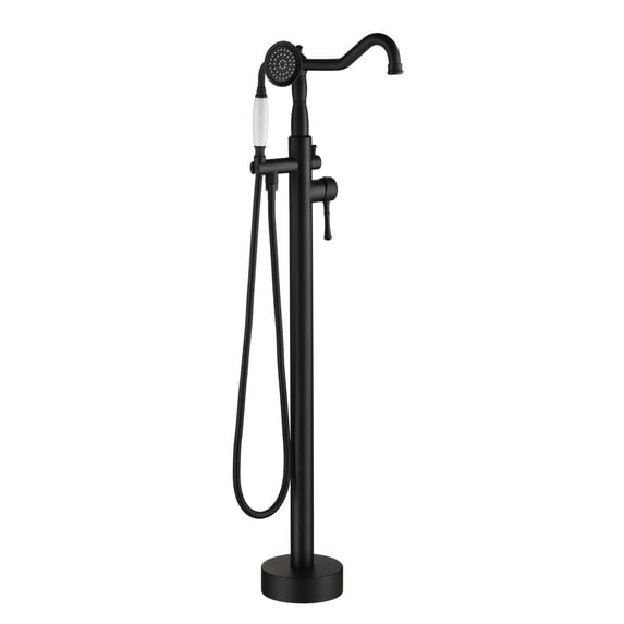 CASAINC Classical Freestanding Bathtub Faucet with Hand Shower Hand in Matte Black