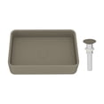thumbnail image 1 of CASAINC Concrete Art Basin Rectangular Bathroom Vessel Sink in Taupe Clay with The Same Color Drainer, 1 of 8