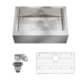 thumbnail image 1 of CASAINC 33" Stainless Steel Single Bowl Farmhouse Apron Kitchen Sink, Brushed Stainless Steel, 1 of 8