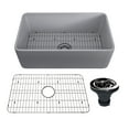 thumbnail image 1 of CASAINC Matte Gray Fireclay 30 in. Single Bowl Farmhouse Apron Workstation Kitchen Sink with Bottom Grid and Strainer, 1 of 7