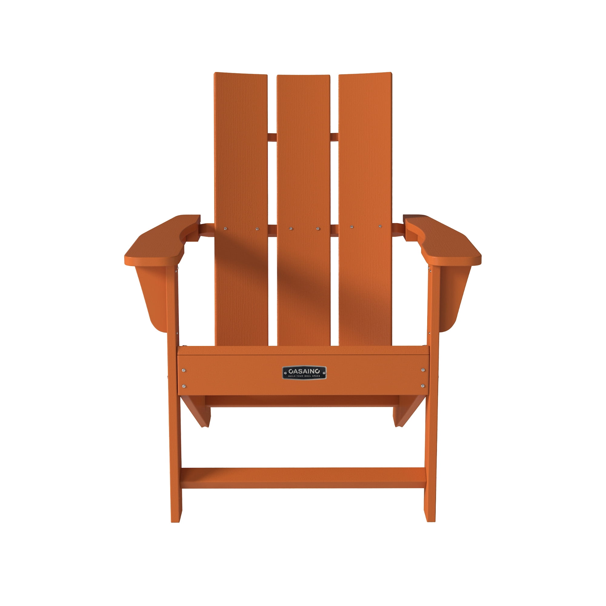 CASAINC Modern Orange 3-Pack 4.7 inch W Arm Outdoor Patio Folding Wood Adirondack Chair