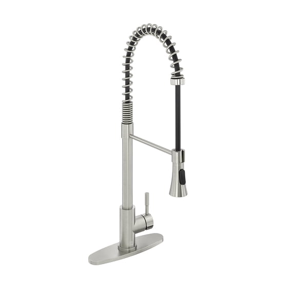 CASAINC Single Handle Kitchen Faucet with Pull Down Sprayer, Deck Mounted, Brushed Nickel