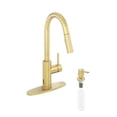 thumbnail image 1 of CASAINC Single Handle Kitchen Faucet with Pull Down Sprayer, Touchless Sensor, Soap Dispenser, Deck Mounted, Brushed Gold, 1 of 4