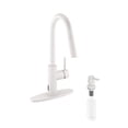 thumbnail image 1 of CASAINC Single Handle Kitchen Faucet with Pull Down Sprayer, Touchless Sensor, Soap Dispenser, Deck Mounted, Matte White, 1 of 4