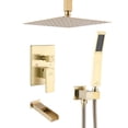 thumbnail image 1 of CASAINC Single-Handle 1-Spray Patterns 12 in. Ceiling Mount Tub and Shower Faucet in Brushed Gold (Valve Included), 1 of 5