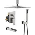 thumbnail image 1 of CASAINC Single-Handle 1-Spray Patterns 12 in. Ceiling Mount Tub and Shower Faucet in Brushed Nickel (Valve Included), 1 of 5