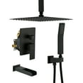 thumbnail image 1 of CASAINC Single-Handle 1-Spray Patterns 12 in. Ceiling Mount Tub and Shower Faucet in Matte Black (Valve Included), 1 of 7