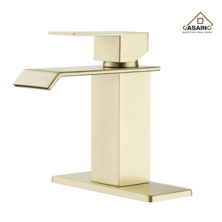 CASAINC Single Handle Bathroom Faucet, Brushed Gold