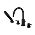 thumbnail image 1 of CASAINC Single-Handle Deck-Mount Roman Tub Faucet with Hand Shower in Matte Black, 1 of 10