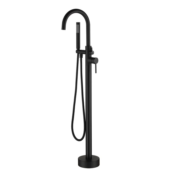 CASAINC Single-Handle Floor Mounted Claw Foot Freestanding Tub Faucet in Matte Black