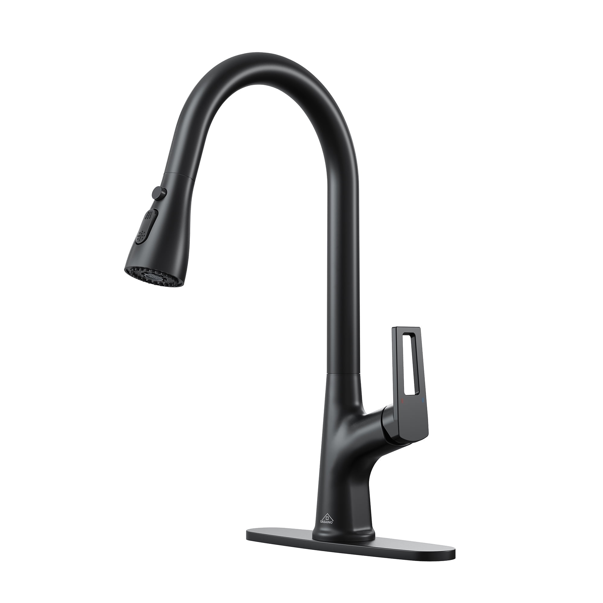 CASAINC Single Handle Kitchen Faucet with Pull Out Sprayer, Deck ...
