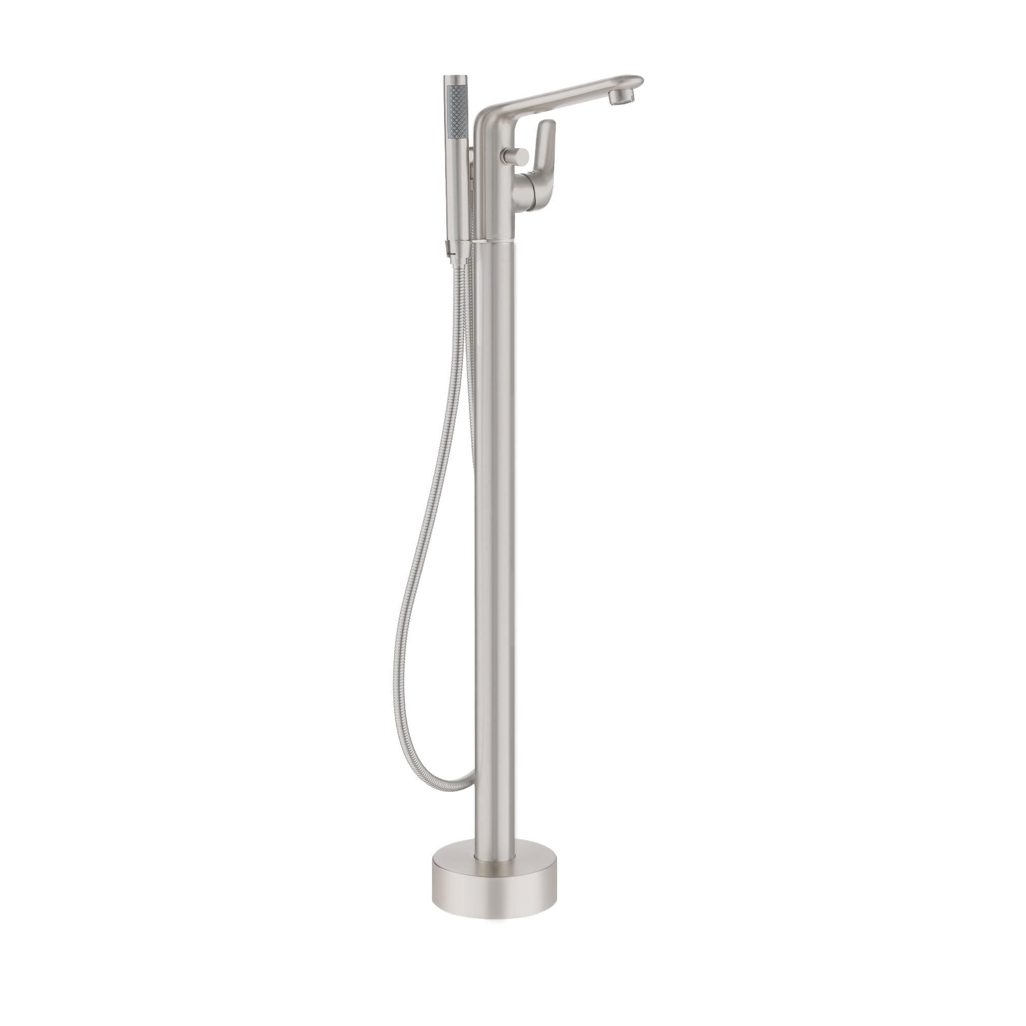 CASAINC Single-Handle Modern Floor Mount Freestanding Bathtub Faucet with Handheld Shower in Brushed Nickel