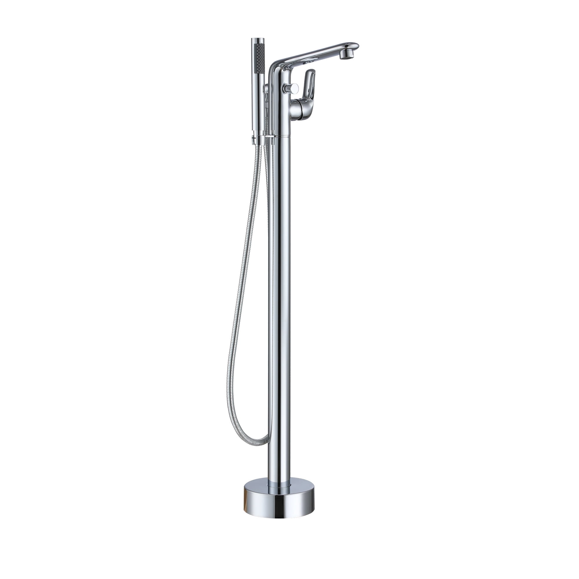 CASAINC Single-Handle Modern Floor Mount Freestanding Bathtub Faucet with Handheld Shower in Chrome Plated