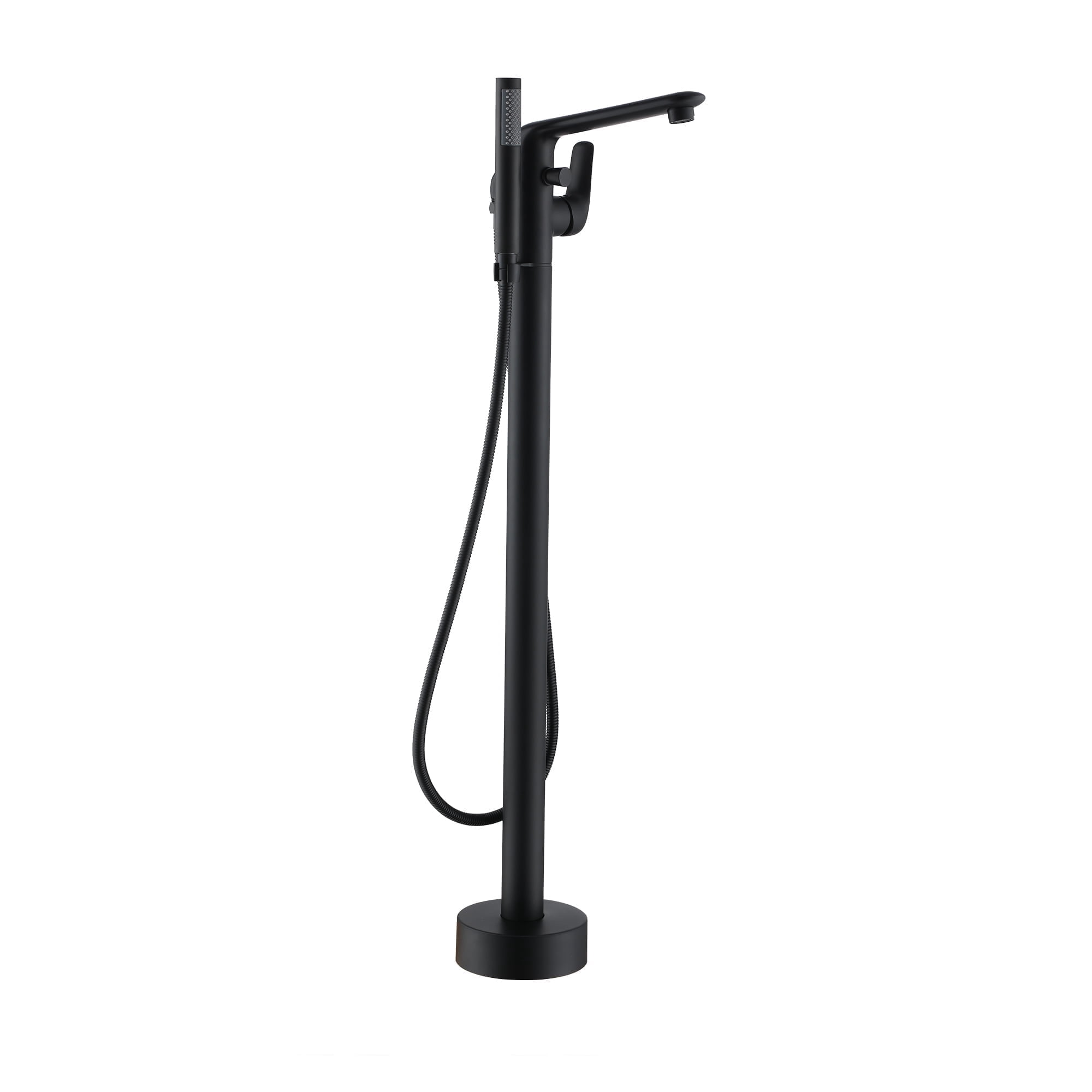 CASAINC Single-Handle Modern Floor Mount Freestanding Bathtub Faucet with Handheld Shower in Matte Black