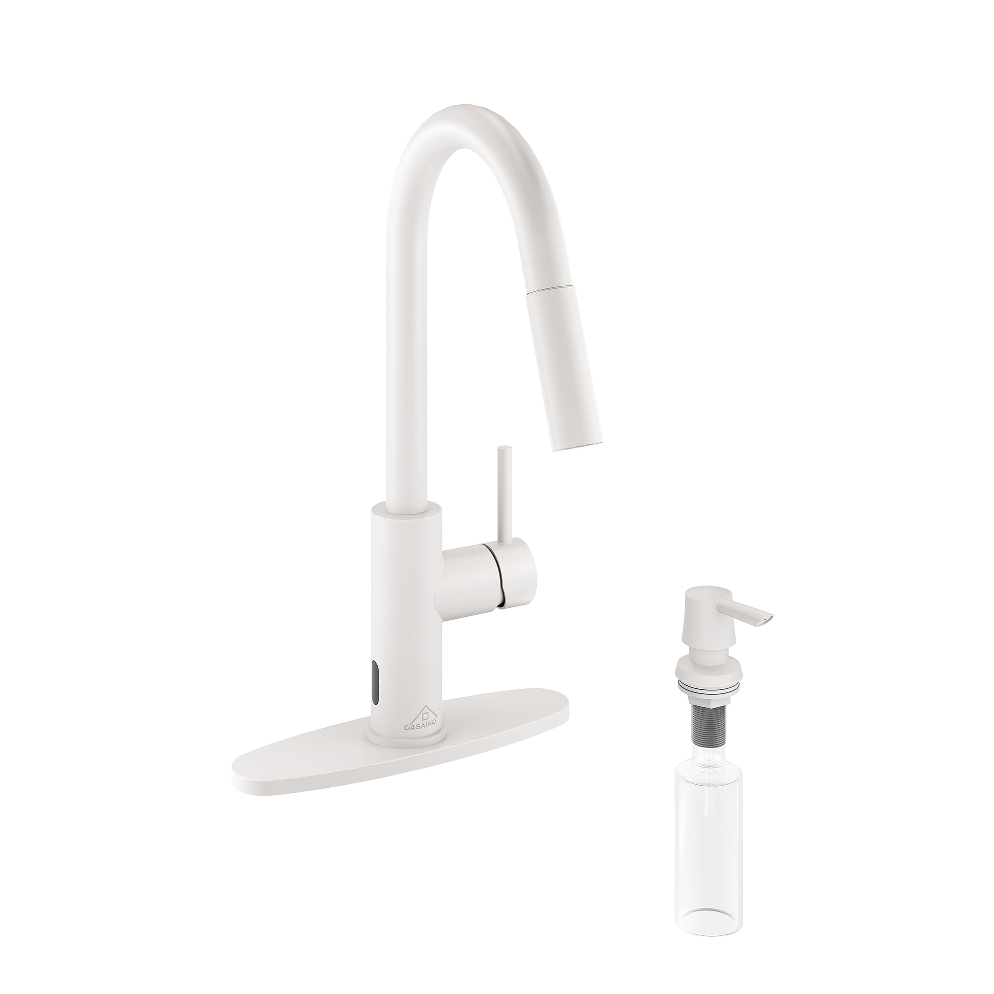 CASAINC Pull Down Sprayer Kitchen Sink Faucet with Infrared Sensor and ...