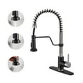 thumbnail image 1 of CASAINC Single Handle Kitchen Faucet with Pull Out Sprayer, Deck Mounted, Brushed Nickel, 1 of 4
