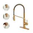 thumbnail image 1 of CASAINC Single Handle Kitchen Faucet with Pull Down Sprayer, Deck Mounted, Brushed Gold, 1 of 4