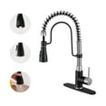 thumbnail image 1 of CASAINC Single Handle Kitchen Faucet with Pull Down Sprayer, Deck Mounted, Brushed Nickel, 1 of 4