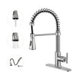 thumbnail image 1 of CASAINC Single Handle Kitchen Faucet with Pull Down Sprayer, Deck Mounted, Brushed Nickel, 1 of 4