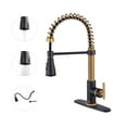 thumbnail image 1 of CASAINC Single Handle Kitchen Faucet with Pull Down Sprayer, Deck Mounted, Matte Black and Brushed Gold, 1 of 4