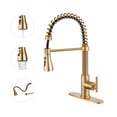 thumbnail image 1 of CASAINC Single Handle Kitchen Faucet with Pull Down Sprayer, Deck Mounted, Brushed Gold, 1 of 4