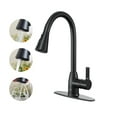 thumbnail image 1 of CASAINC Single Handle Pull Down Sprayer Kitchen Faucet with Three Functions Spray Head in Matte Black, 1 of 4