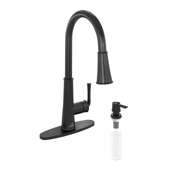 CASAINC Single Handle Kitchen Faucet with Pull Down Sprayer, Touchless Sensor, Soap Dispenser, Deck Mounted, Matte Black