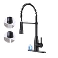 thumbnail image 1 of CASAINC Single Handle Pull Down Sprayer Kitchen Faucet with Touchless Sensor and Intelligent Temperature Display in Matte Black, 1 of 4