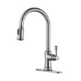 thumbnail image 1 of CASAINC Single Handle Kitchen Faucet with Pull Out Sprayer, Deck Mounted, Brushed Nickel, 1 of 4