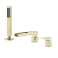 thumbnail image 1 of CASAINC Single Handle Roman Bathroom Tub Faucet with Handheld Sprayer, Brushed Gold, 1 of 6