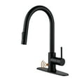 thumbnail image 1 of CASAINC Single Handle Kitchen Faucet with Pull Down Sprayer, Touchless Sensor, Deck Mounted, Matte Black, 1 of 4