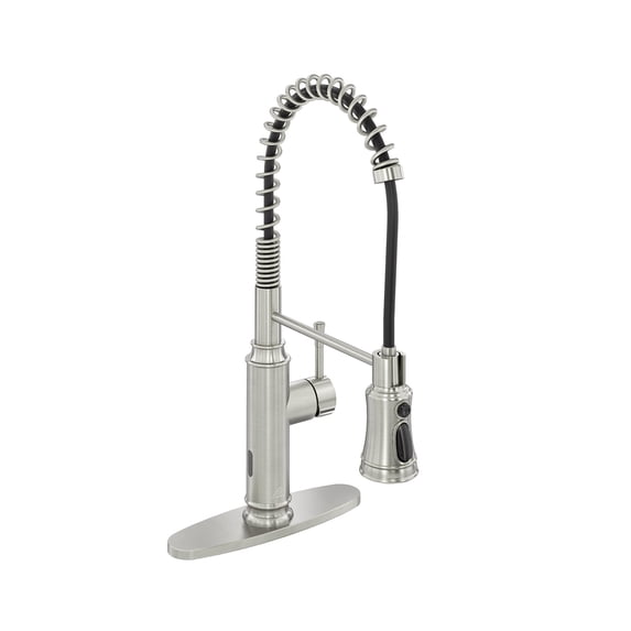 CASAINC Single Handle Kitchen Faucet with Pull Down Sprayer, Touchless Sensor, Deck Mounted, Brushed Nickel
