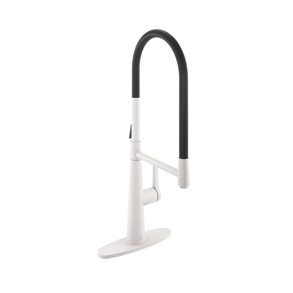 CASAINC Single Handle Kitchen Faucet with Pull Out Sprayer, Deck Mounted, Matte White