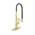 thumbnail image 1 of CASAINC Single Handle Kitchen Faucet with Pull Out Sprayer, Deck Mounted, Brushed Gold, 1 of 4