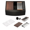 thumbnail image 1 of CASAINC Stainless Steel 36 in. 16-Gauge Single Bowl Farmhouse Apron Workstation Kitchen Sink in Gunmetal Black with Accessories, 1 of 8