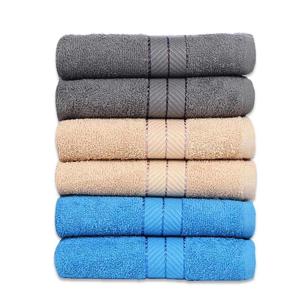 CASALINO 6 Pc Hand Towels, 100 Cotton Ultra Soft, Towels for Gym